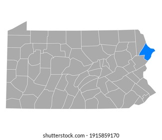 Map of Pike in Pennsylvania on white