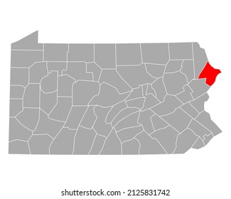 Map of Pike in Pennsylvania on white