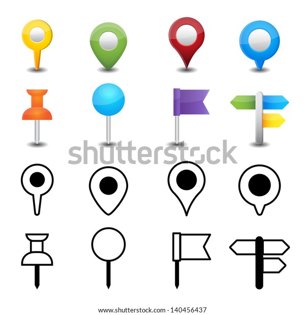 Map Pin Stock Vector (Royalty Free) 140456437 | Shutterstock