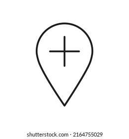 Map pin add plus icon design. vector illustration