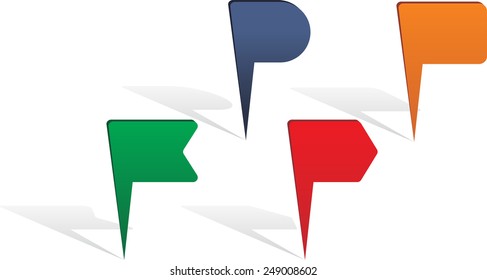 Map pin arrows set. Vector illustration Eps8.
