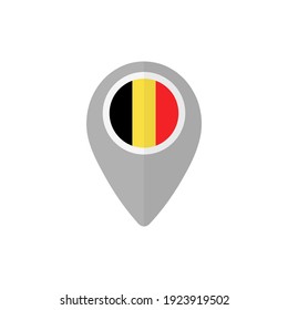 Map pin with the Belgian flag. 