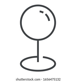 Map pin black line icon on white background	