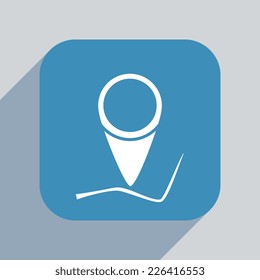 Map pin blue flat icon