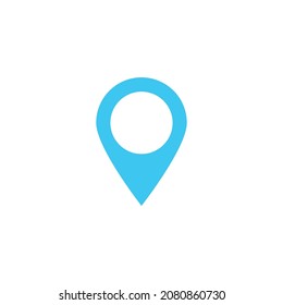 Map pin blue icon on white background