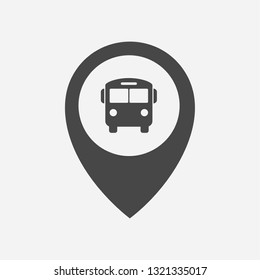 Map pin bus stop / bus stand location gps marker icon. Element of map point for mobile concept and web apps UI. Icon for website design and development, app development.