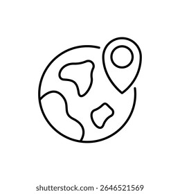 Mapa Pin by Earth or Globe Outline Sign for Graphic and Web Design, Aplicações, Anúncios, Várias Cartões