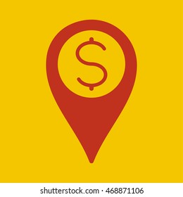 Map pin coin Icon
