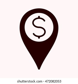 Map pin coin Icon