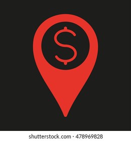 Map pin coin Icon