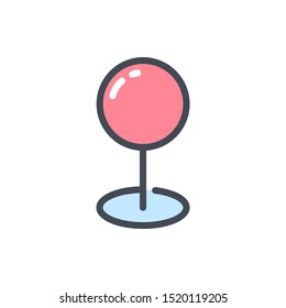 Map pin color line icon. Location pointer vector outline colorful sign.