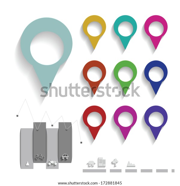 Map pin color set, map\
elements set