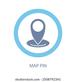 Icono de línea de concepto de pin de mapa. Ilustración de elemento simple. diseño de símbolo de contorno de concepto de pin de mapa.