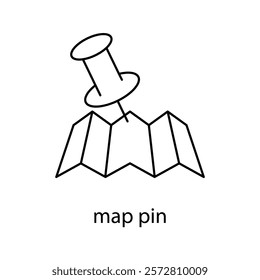 map pin concept line icon. Simple element illustration. 
map pin concept outline symbol design.