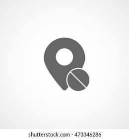 Map Pin Disabled Delete Remove Flat Icon On White Background