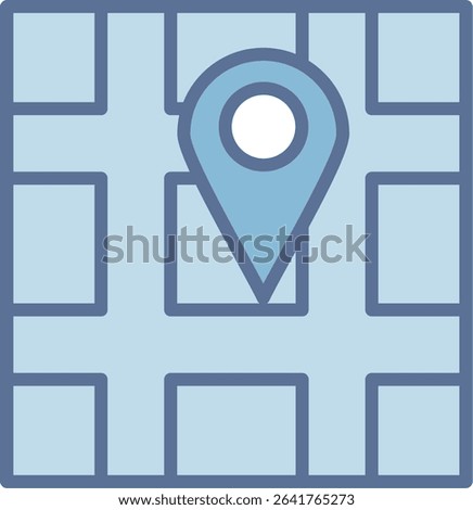 Map Pin Filled Blue Tone Icon