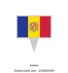 Map pin with flag of Andorra vector design