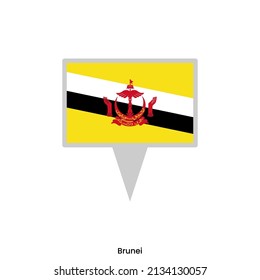 Map pin with flag of Brunei vector design