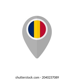 Map pin with the flag of Chad.