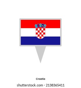 Map pin with flag of Croatia vector design