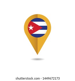 Map pin flag of Cuba, Vector Eps 10