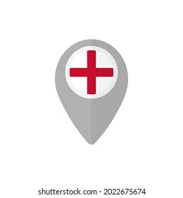 Map pin with the flag of England.