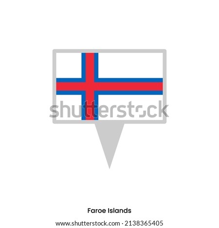 Map pin with flag of Faroe Islands vector design