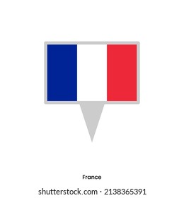 Anclaje de mapa con bandera de Francia de diseño vectorial