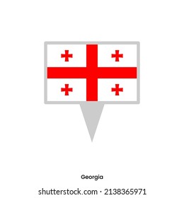 Map pin with flag of Georgia vector design