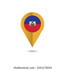 Map pin Flag of Haiti, Haiti flag template design. Vector EPS 10