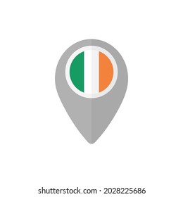 Map pin with the flag of Ireland.