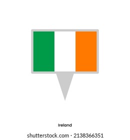 Map pin with flag of Ireland vector design