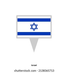 Map pin with flag of Israel vector design