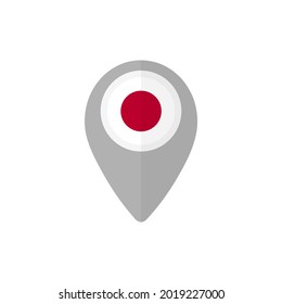 Map pin with the flag of Japan.