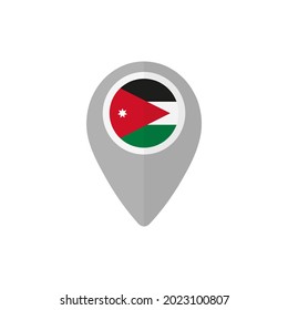Map pin with the flag of Jordan.