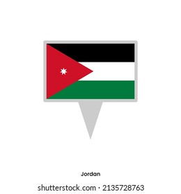 Map pin with flag of  Jordan vector design