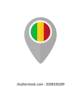 Map pin with the flag of Mali.