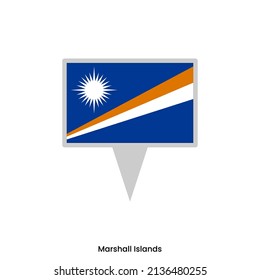 Map pin with flag of Marshall islands vector design
