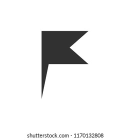 map pin flag. monochrome icon