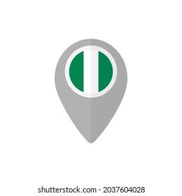 Mapa con la bandera de Nigeria.
