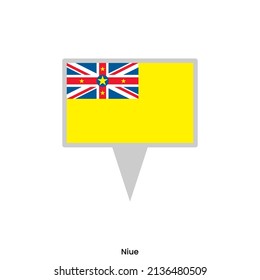 Kartenstift mit der Flagge von Niue, Vektordesign