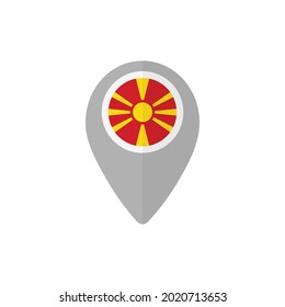 Map pin with the flag of North Macedonia.