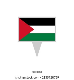 Map pin with flag of Palestine vector design
