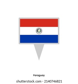 Map pin with flag of Paraguay vector design