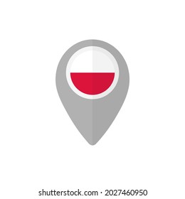 Map pin with the flag of Poland.
