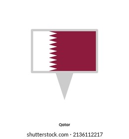 Map pin with flag of Qatar vector design