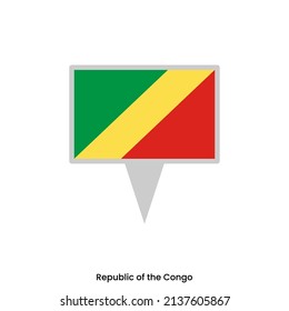 Map pin with flag of Republic of the congo vector design