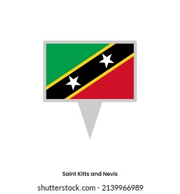 Map pin with flag of Saint Kitts and Nevis vector design