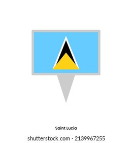 Map pin with flag of Saint Lucia vector design