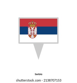 Anclaje de mapa con bandera de Serbia diseño vectorial